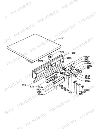 Взрыв-схема стиральной машины Electrolux WH3800 - Схема узла Control panel and lid